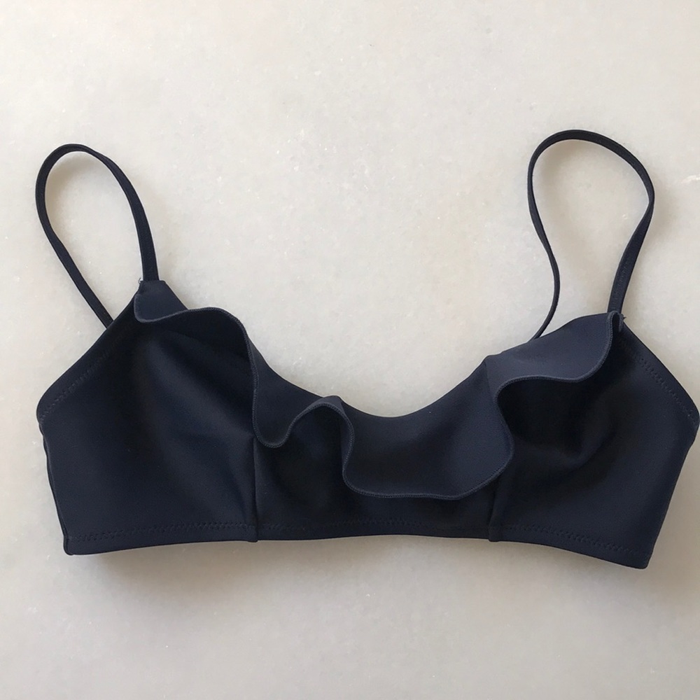 ❤️... COS Blue Ruffle Bikini Top - Picture 2 of 3